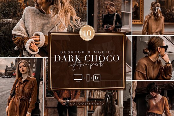 30 پریست لایت روم و پریست کمرا راو فتوشاپ تم شکلاتی تیره DARK CHOCO Lightroom Presets