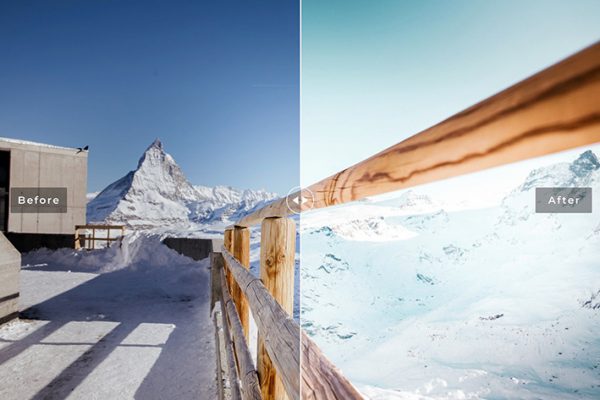 40 پریست لایت روم و کمرا راو و اکشن کمرا راو فتوشاپ تم ماترهورن Matterhorn Lightroom Presets