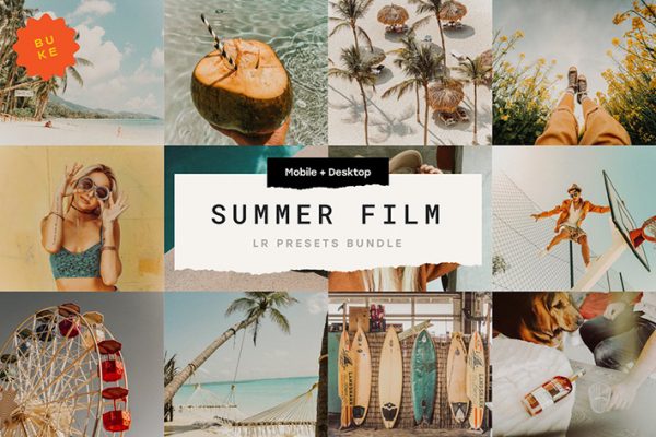 45 پریست لایت روم تابستان حرفه ای Summer Film Lightroom Presets Bundle