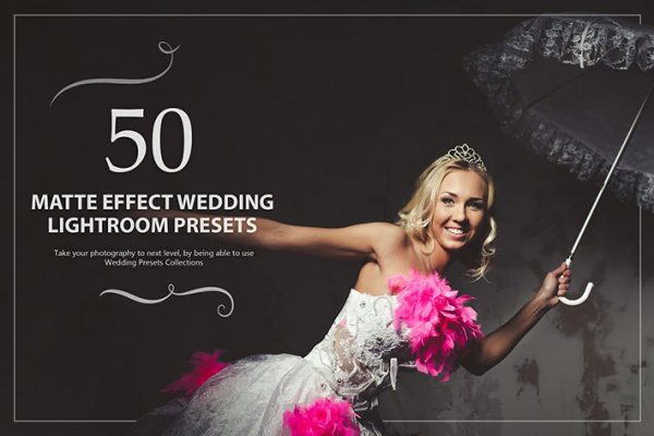 50 پریست لایت روم عروسی حرفه ای تم مات رنگی Matte Effect Wedding Presets