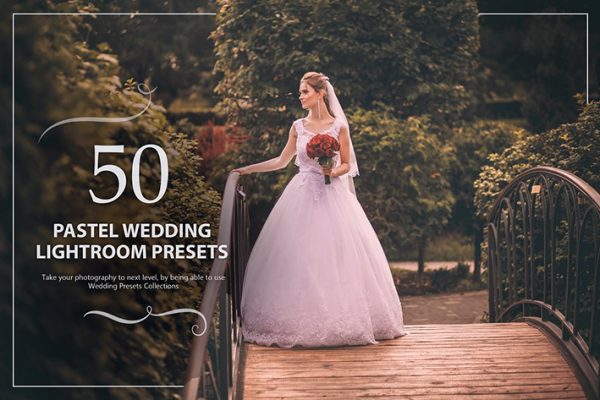 50 پریست لایت روم عروسی حرفه ای رنگ پاستلی Pastel Wedding Lightroom Presets