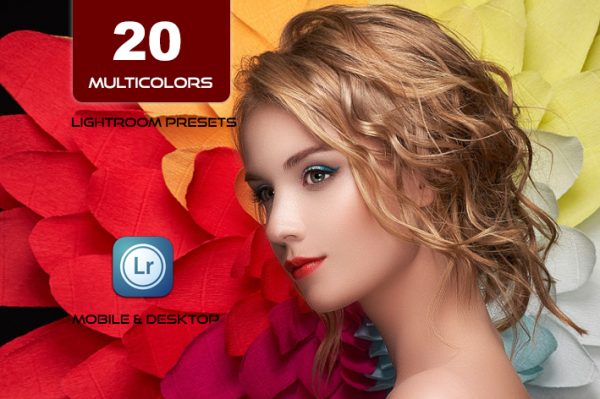 20 پریست لایت روم رنگی حرفه ای تم رنگارنگ Multicolors Lightroom Preset