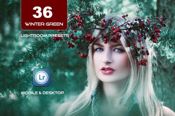 36 پریست لایت روم زمستان 2022 حرفه ای تم زمستان سبز Winter Green Lightroom Presets