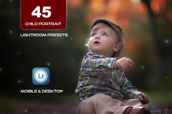 45 پریست لایت روم پرتره کودک 2022 حرفه ای Child Portrait Lightroom Presets