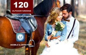 120 پریست لایت روم و پریست کمرا راو فتوشاپ و LUTs عروسی فضای باز Outdoor Wedding Lightroom Presets