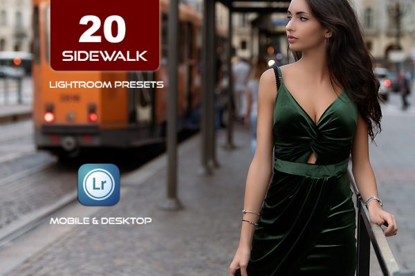 20 پریست لایت روم حرفه ای 2022 رنگی تم پیاده رو Sidewalk Lightroom Presets