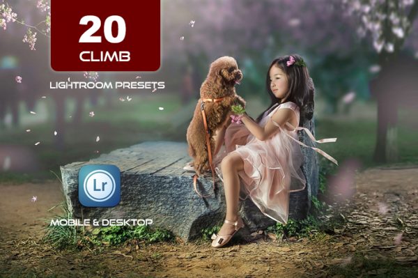 20 پریست لایت روم حرفه ای رنگی تم طبیعت زیبا Climb Lightroom Preset