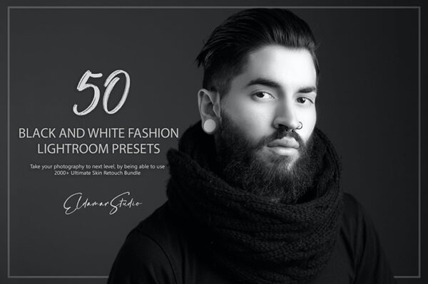 100 پریست لایت روم 2022 افکت سیاه و سفید Black and White Fashion Lightroom Presets