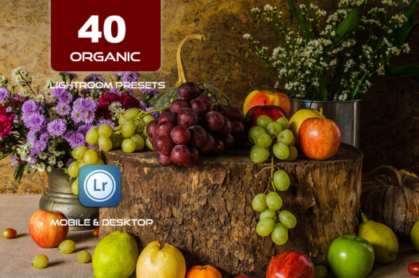 40 پریست لایت روم عکس غذا و Camera Raw و اکشن کمرا راو فتوشاپ Organic Lightroom Presets