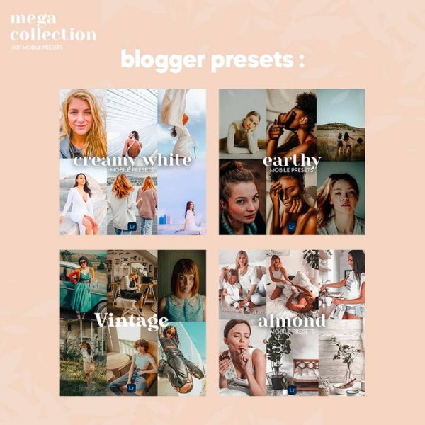 100 پریست لایت روم 2022 موبایل Mega Collection 100 Lightroom Mobile presets