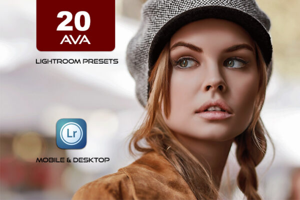 20 پریست لایت روم حرفه ای رنگی تم شکلاتی Ava Lightroom Presets