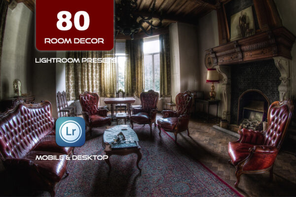 80 پریست لایت روم و پریست کمرا و اکشن فتوشاپ دکوراسیون داخلی Room Decor Presets Actions