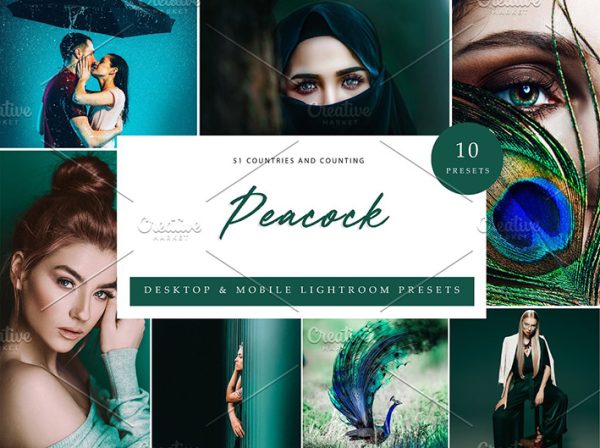 30 پریست لایت روم 2022 رنگی حرفه ای تم طاووس Lightroom Presets Peacock Presets