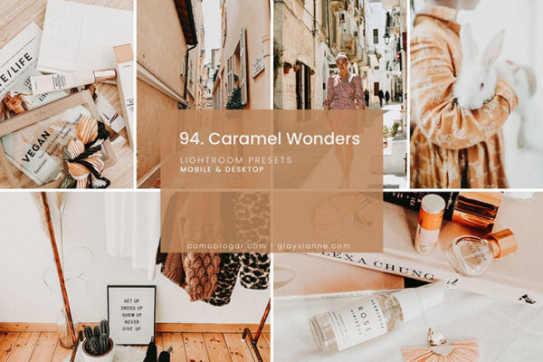 30 پریست لایت روم رنگی 2022 حرفه ای تم شکلاتی Caramel Wonders Presets