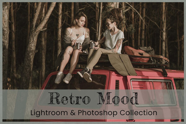 35 پریست لایت روم تم قدیمی و کمرا راو و اکشن فتوشاپ و لات رنگی Retro Lightroom Photoshop Preset LUT
