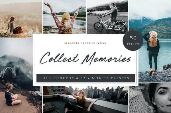 105 پریست لایت روم حرفه ای 2022 رنگی تم خاطرات Collect Memories Lightroom Presets