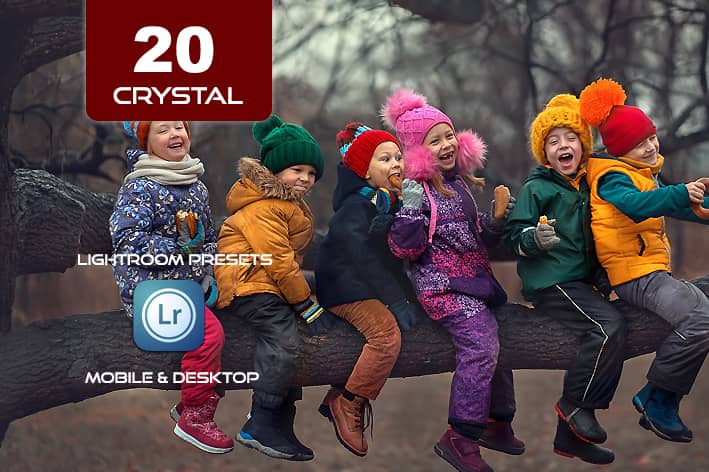 20 پریست لایت روم 2022 حرفه ای عکس کودک تم کریستال Crystal Lightroom Presets