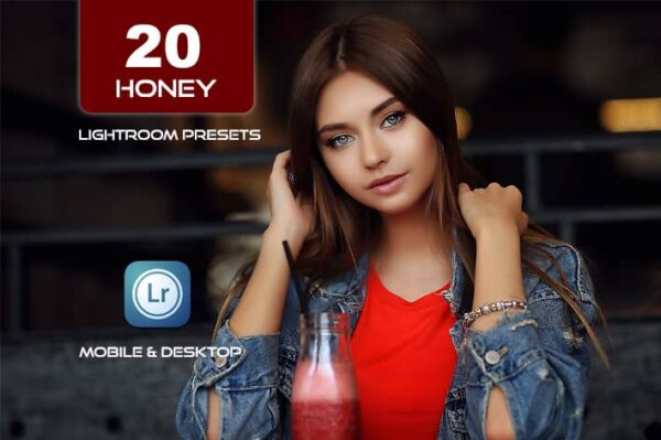 20 پریست لایت روم حرفه ای 2022 رنگی تم عسل Honey Lightroom Presets