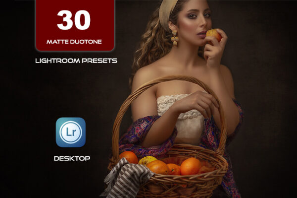 30 پریست لایت روم 2022 تم مات تک رنگ Matte Duotone Portrait Premium Lightroom Presets
