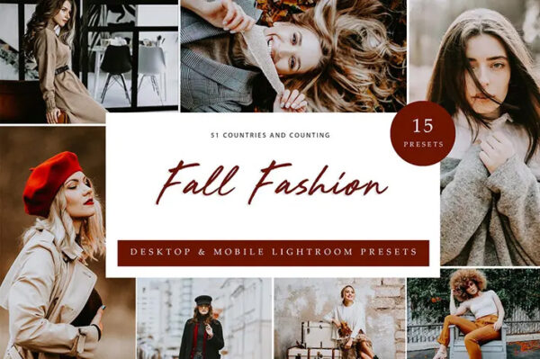 30 پریست لایت روم فشن پاییزی 2022 حرفه ای Lightroom Presets Fall Fashion