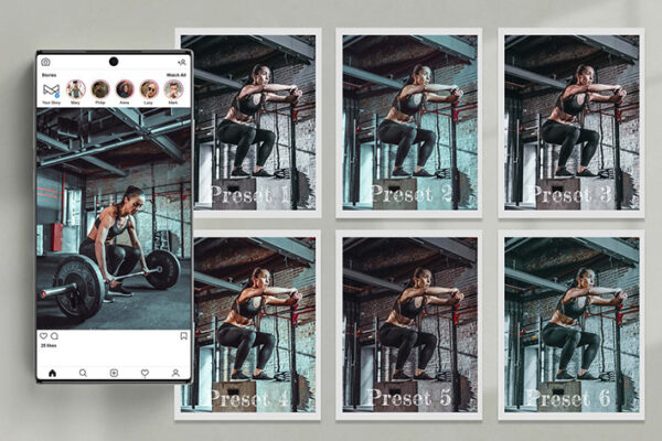 46 پریست لایت روم و اکشن فتوشاپ 2022 ورزش بدنسازی Fitness Lightroom Presets Photoshop
