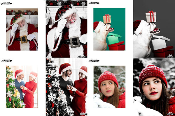 پکیج کریسمس 2022 اکشن فتوشاپ و لات رنگی و پریست کمرا راو فتوشاپ Christmas Photoshop Actions ACR LUT Presets