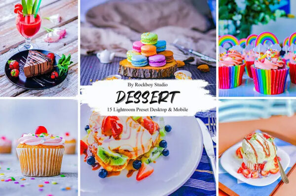 30 پریست لایت روم حرفه ای 2022 رنگی تم دسر Dessert Lightroom Presets