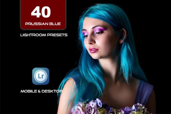 40 پریست لایت روم پرتره و کمرا راو و اکشن کمرا راو فتوشاپ تم آبی Prussian Blue Lightroom Presets