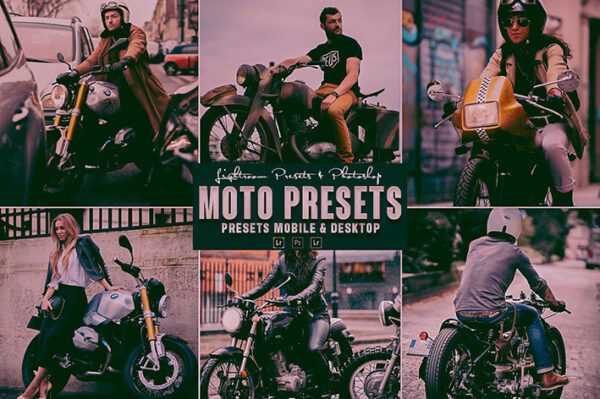 9 پریست لایت روم و اکشن فتوشاپ فشن 2022 حرفه ای تم موتورسوار Moto Photoshop Action Lightrom Presets