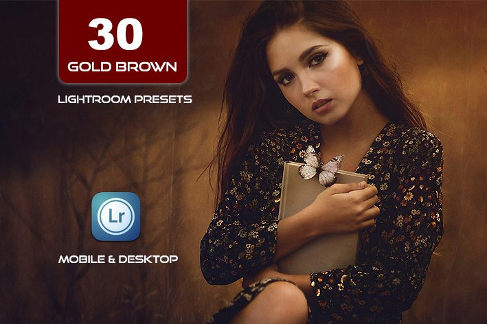 30 پریست لایت روم حرفه ای 2022 رنگی تم طلایی قهوه ای Gold Brown Lightroom Presets