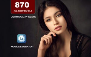 870 پریست لایت روم حرفه ای آپدیت 2023 ویژه عکاسان All Shop Bundle Lightroom Presets