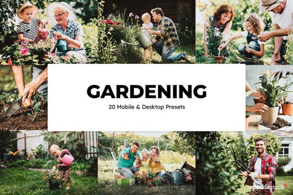 120 پریست لایت روم و پریست کمرا راو فتوشاپ و LUTs تم باغبانی Gardening Lightroom Presets LUT
