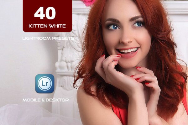 40 پریست لایت روم و کمرا راو و اکشن کمرا راو فتوشاپ تم روشن Kitten White Lightroom Presets