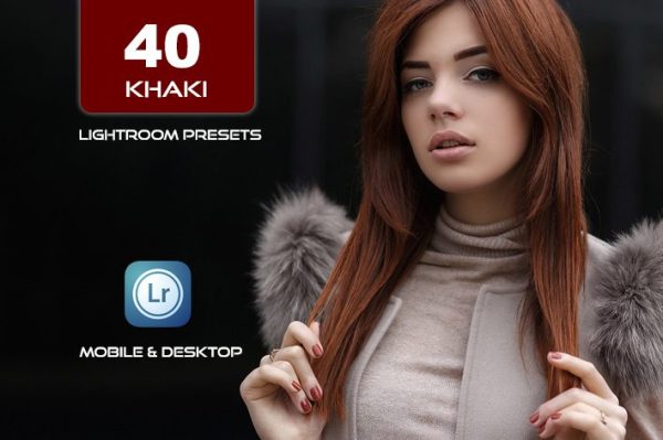 40 پریست لایت روم پرتره و کمرا راو و اکشن کمرا راو فتوشاپ تم خاکی Khaki Lightroom Presets