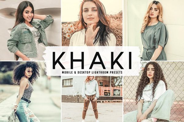 40 پریست لایت روم پرتره و کمرا راو و اکشن کمرا راو فتوشاپ تم خاکی Khaki Lightroom Presets