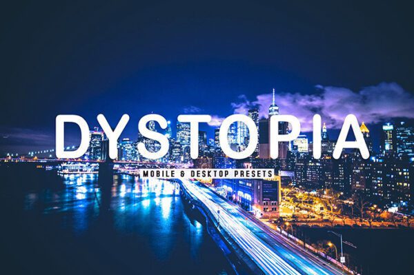 40 پریست لایت روم و کمرا راو و اکشن کمرا راو فتوشاپ عکاسی در شب Dystopia Lightroom Presets