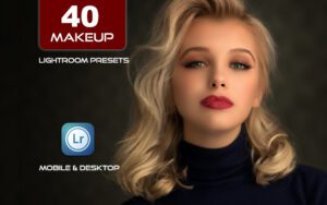 40 پریست لایت روم پرتره 2023 و کمرا راو و اکشن کمرا راو فتوشاپ تم میکاپ Makeup Lightroom Presets