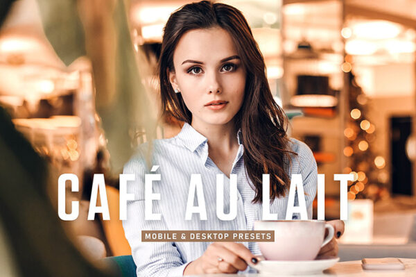 40 پریست لایت روم 2023 حرفه ای و پریست کمرا راو تم قهوه Café Au Lait Lightroom Presets