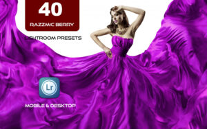 40 پریست لایت روم 2023 حرفه ای و پریست کمرا راو تم بنفش Razzmic Berry Lightroom Presets