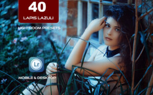 40 پریست لایت روم 2023 حرفه ای و پریست کمرا راو تم لاجوردی Lapis lazuli Lightroom Presets