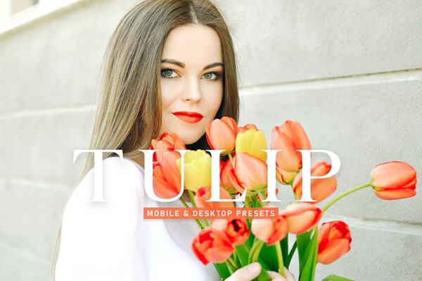 40 پریست لایت روم 2023 حرفه ای و پریست کمرا راو تم گل لاله Tulip Lightroom Presets