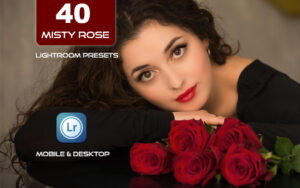 40 پریست لایت روم 2023 حرفه ای و پریست کمرا راو تم گل رز Misty Rose Lightroom Presets V2