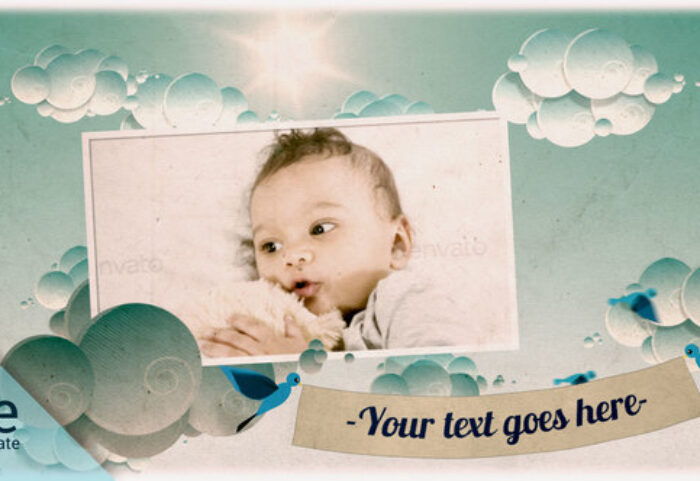 دانلود پروژه آماده افترافکت : آلبوم عکس کودک Blue sky