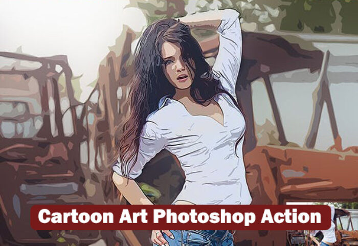 دانلود اکشن فتوشاپ : تبدیل عکس به کارتون Cartoon Art Photoshop Action