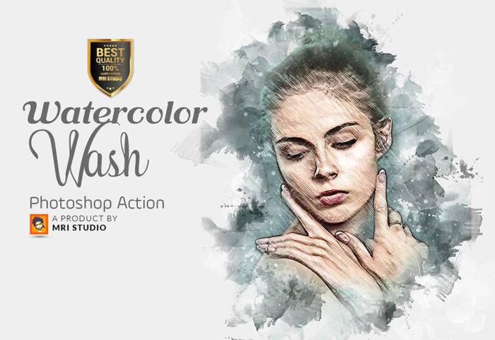 دانلوداکشن فتوشاپ تبدیل عکس به نقاشی بنام Watercolor Wash Photoshop Action