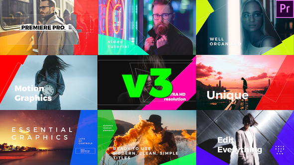 دانلود ۸۰۰ پریست آماده متن برای پریمیر و افتر افکت Text Presets for Premiere Pro & After effects دانلود 15 پریست آماده متن برای پریمیر Simple Mogrt Graphics Titles