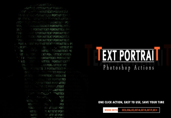 دانلود اکشن زیبا و حرفه ای فتوشاپ Text Portrait