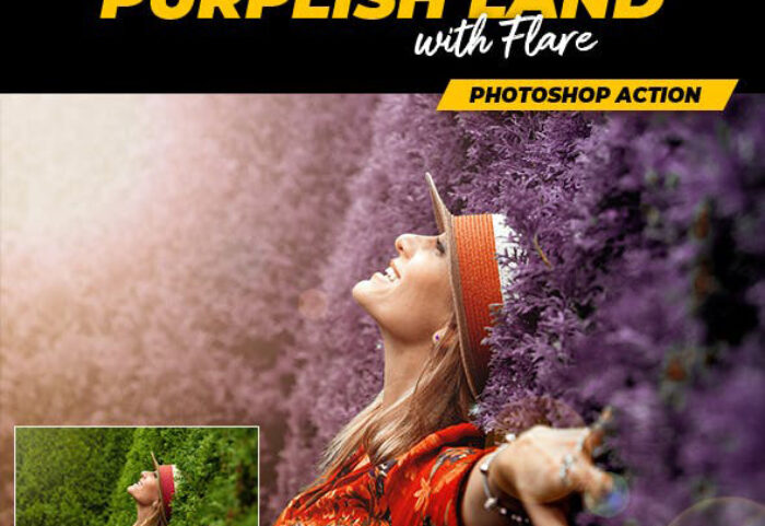 دانلود اکشن زیبای فتوشاپ Purplish Land with Flare PS Action