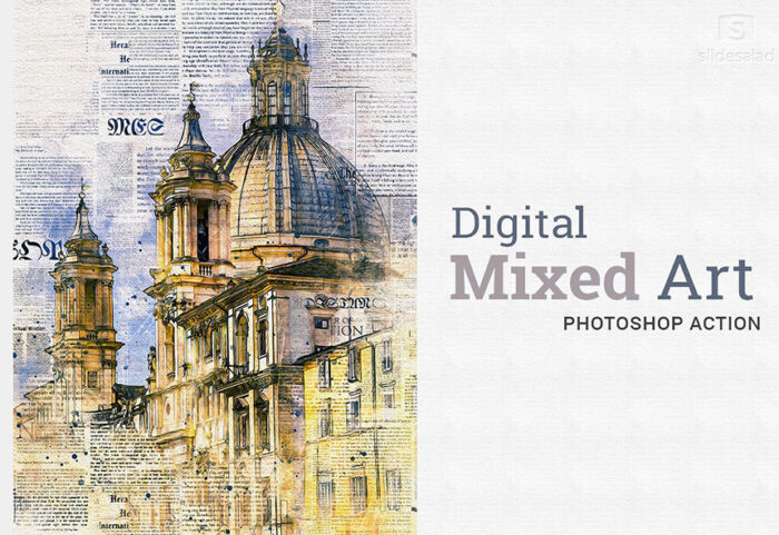 دانلود اکشن فتوشاپ : Digital Mixed Art Photoshop Action