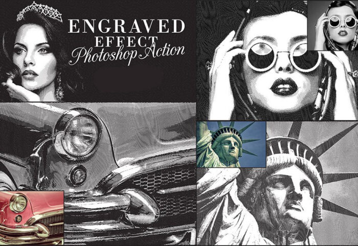 دانلود اکشن فتوشاپ : Engraved Effect Photoshop Action